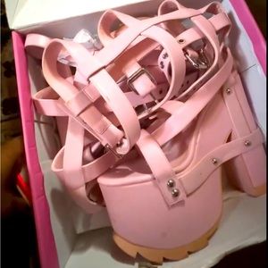 TWO FOR ONE DEAL! Bubble gum platform boots and Hot pink high heels